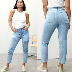Everlane Curvy 90s Checky Straight Leg jean 
Organic Cotton Denim 32 crop